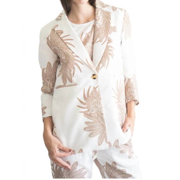 NEW LAS SUREÑAS greek blazer in tiger white - Picture 1 of 2